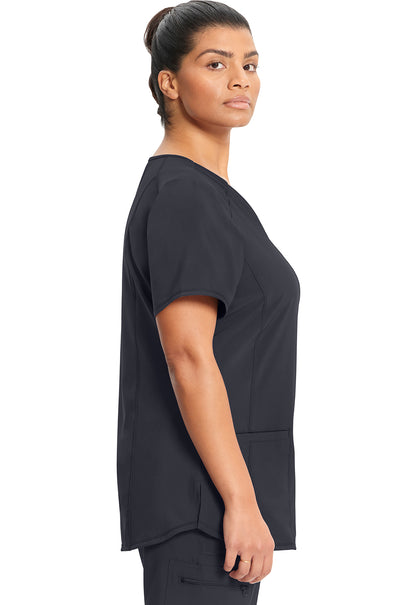 Classics CK865A V-Neck Top Pewter Model Image Right Side | Infinity