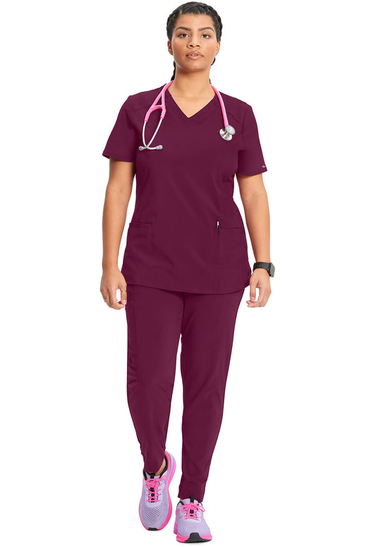 Infinity CK865A Women's V-Neck Scrub Top Wine