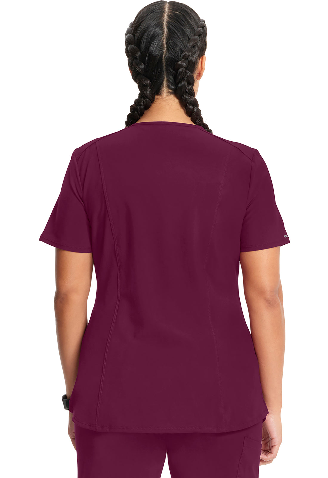 Classics CK865A V-Neck Top Wine Model Image Back | Infinity