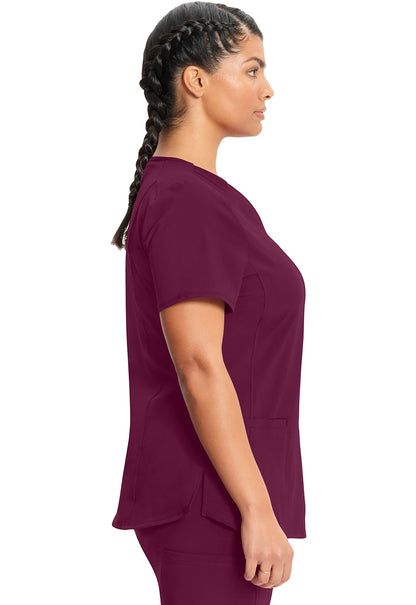 Classics CK865A V-Neck Top Wine Model Image Right Side | Infinity