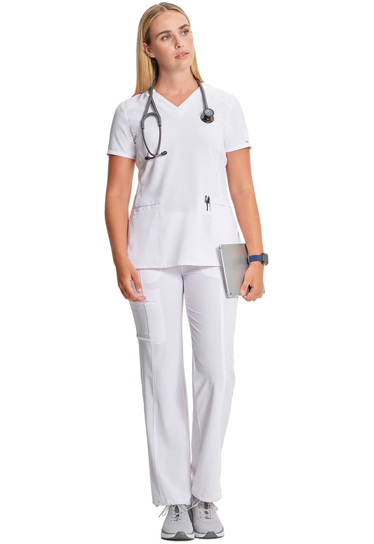 Infinity CK865A Women's V-Neck Scrub Top White