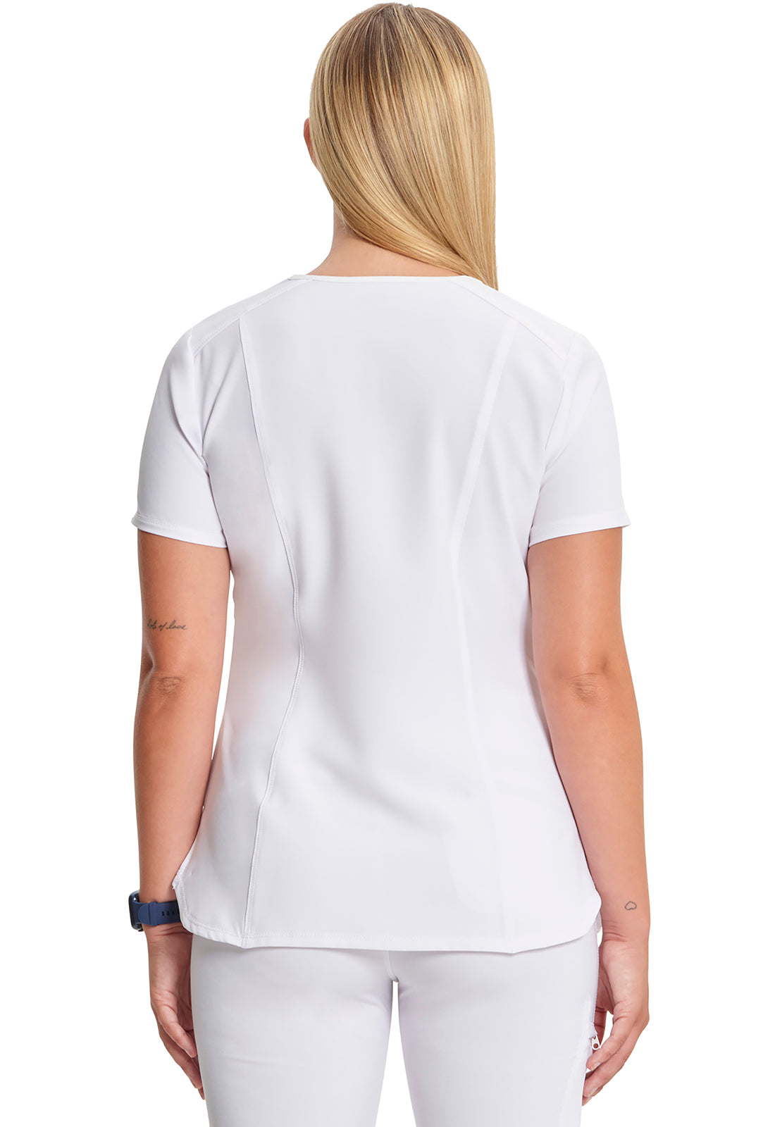 Classics CK865A V-Neck Top White Model Image Back | Infinity