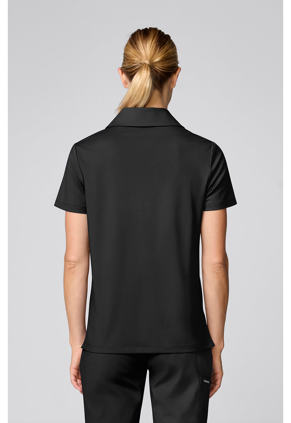 Achieve CK879 Women's Relaxed Polo Scrub Top Black