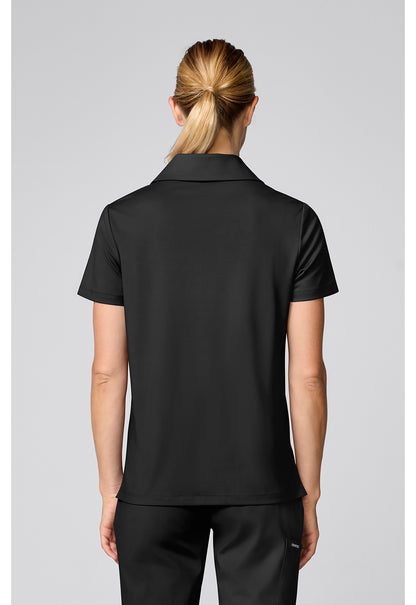Achieve CK879 Women's Relaxed Polo Scrub Top Black