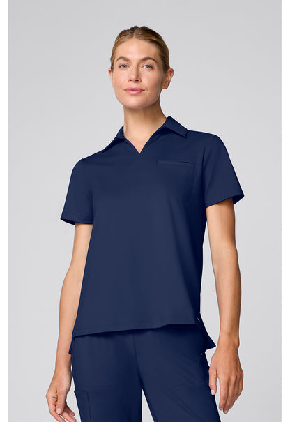 Achieve CK879 Women's Relaxed Polo Scrub Top Navy