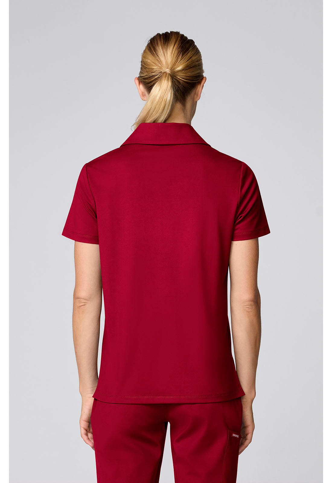 Achieve CK879 Women's Relaxed Polo Scrub Top Red