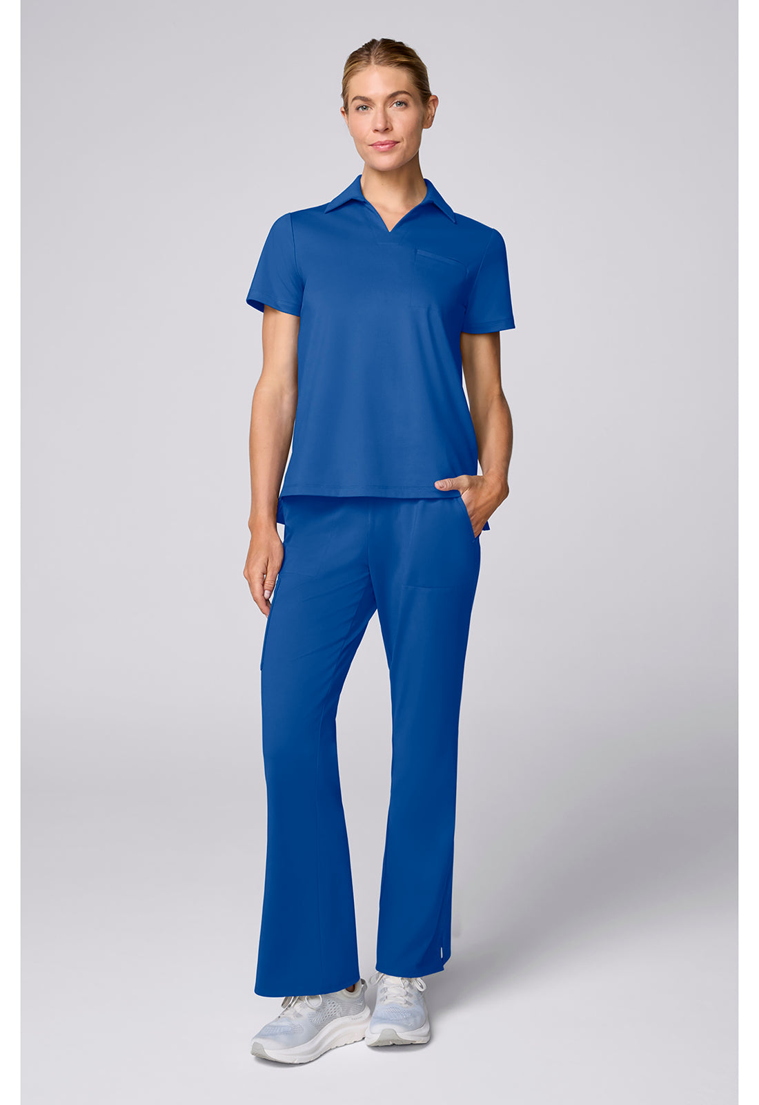 Achieve CK879 Women's Relaxed Polo Scrub Top Royal
