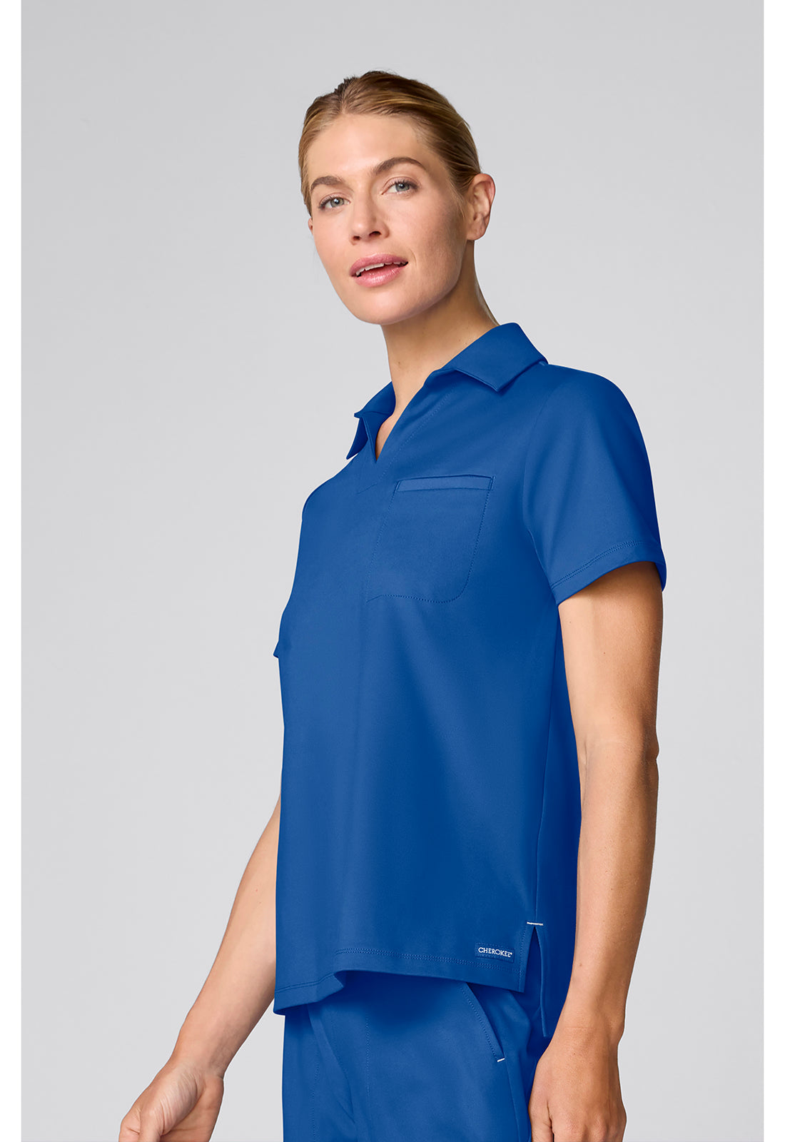 Achieve CK879 Women's Relaxed Polo Scrub Top Royal