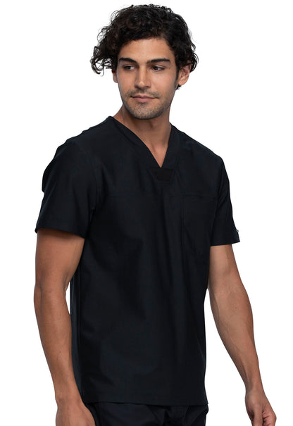 Form CK885 Men's Tuckable V-Neck Top Black Model Image Left Side | Cherokee