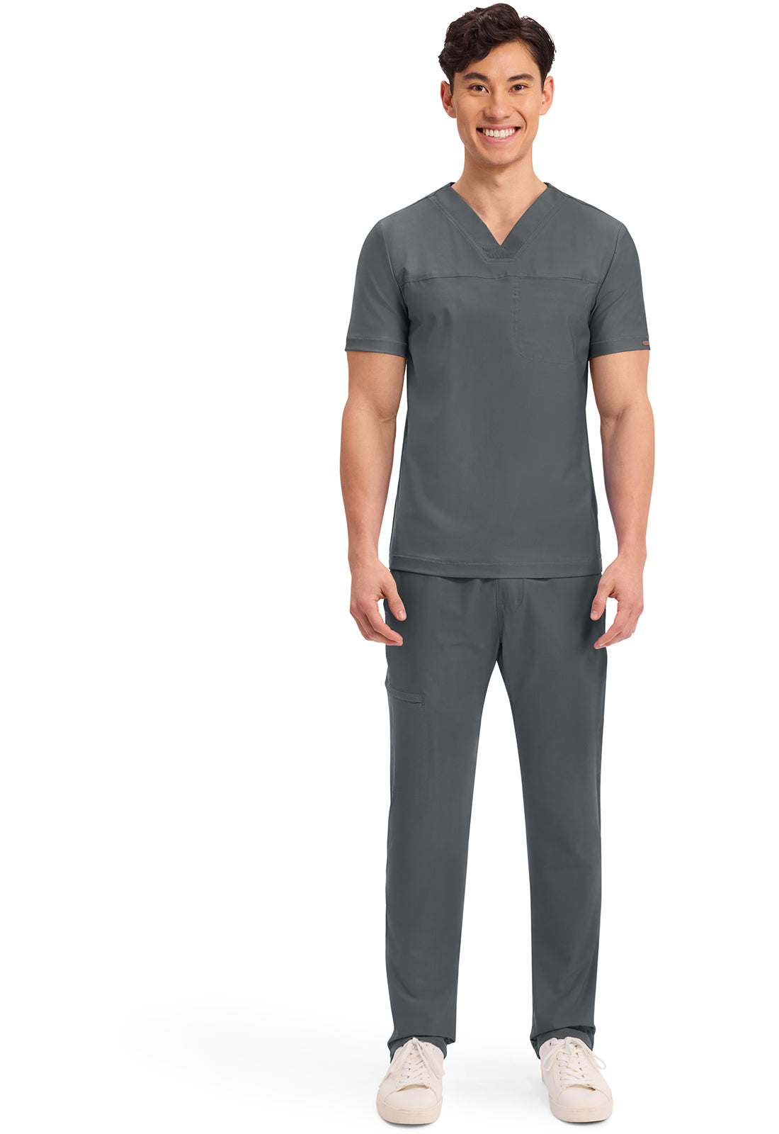 Form CK885 Men's Tuckable V-Neck Scrub Top Pewter
