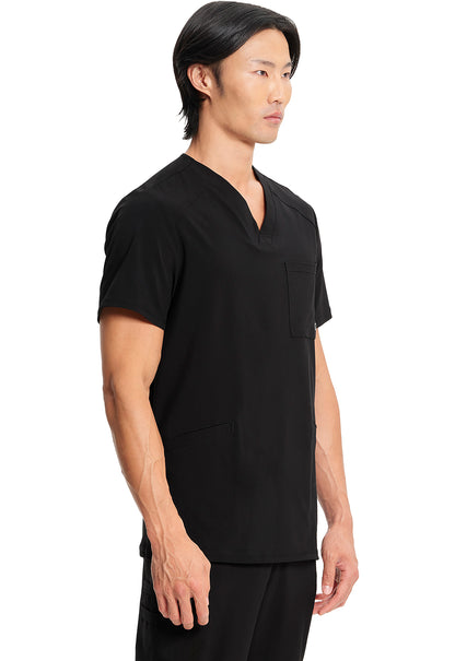 Classics CK900A Men's V-Neck Top Black Model Image Left Side | Infinity