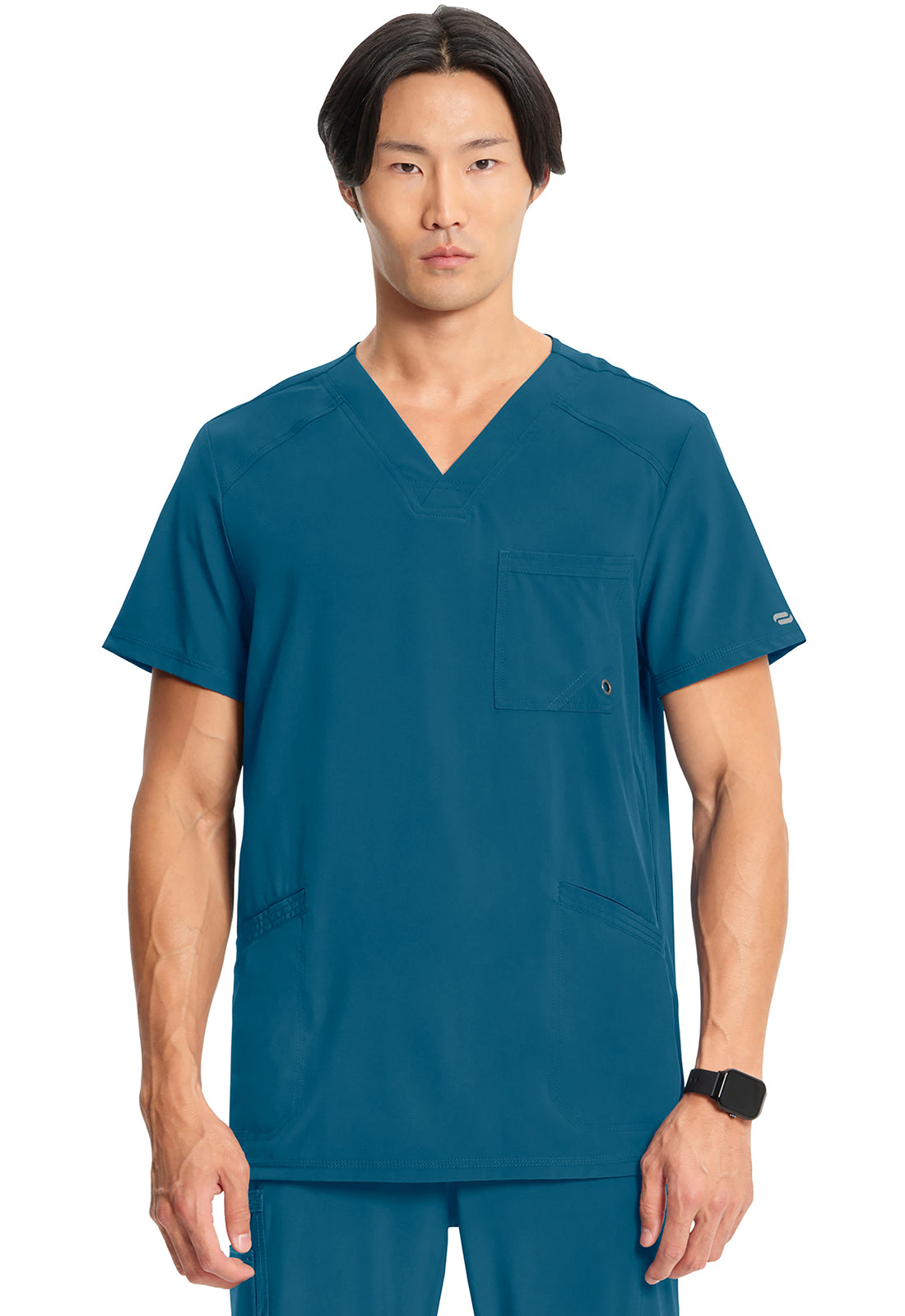 Classics CK900A Men's V-Neck Top Caribbean Blue Model Image Front | Infinity