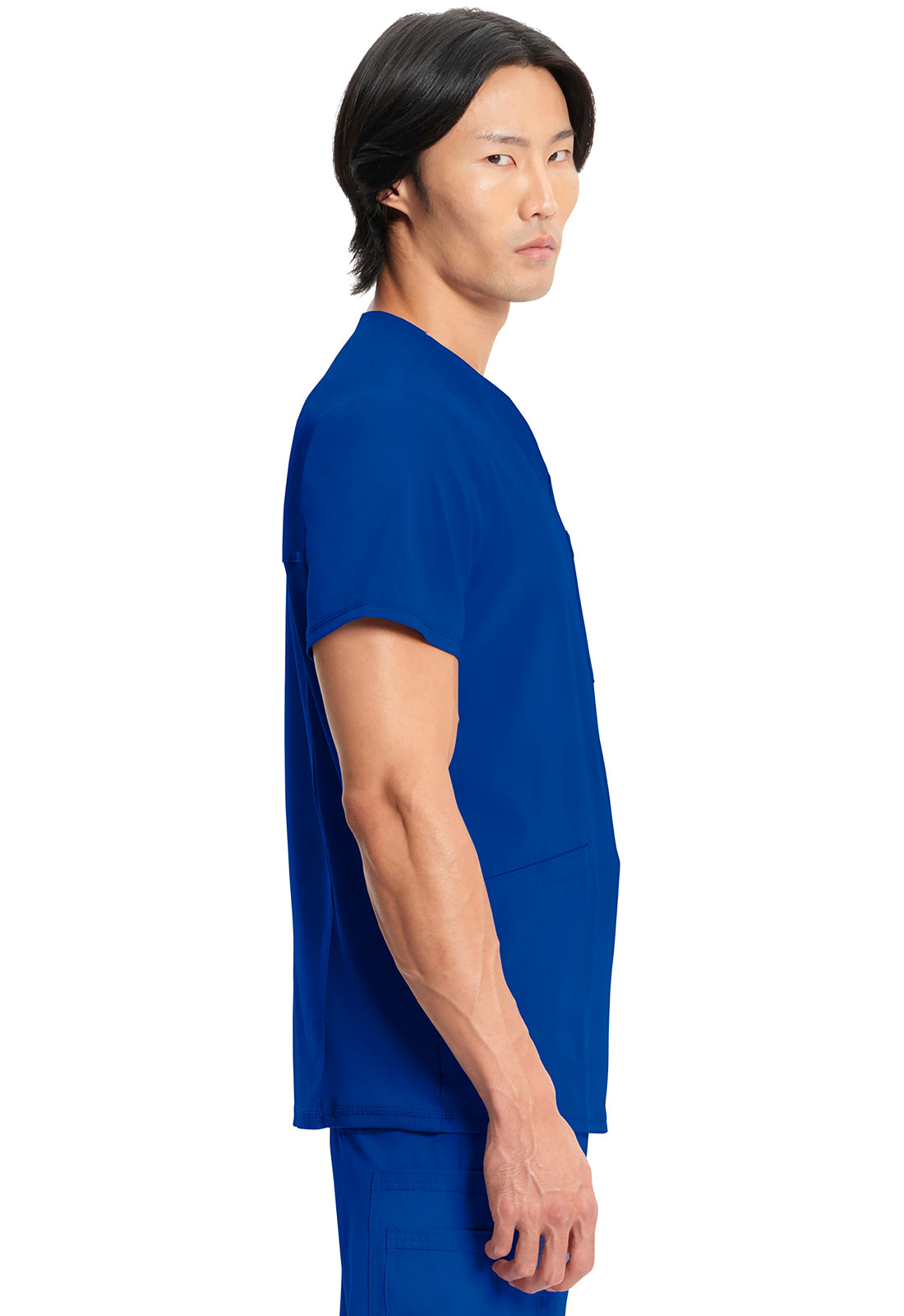 Classics CK900A Men's V-Neck Top Galaxy Blue Model Image Right Side | Infinity