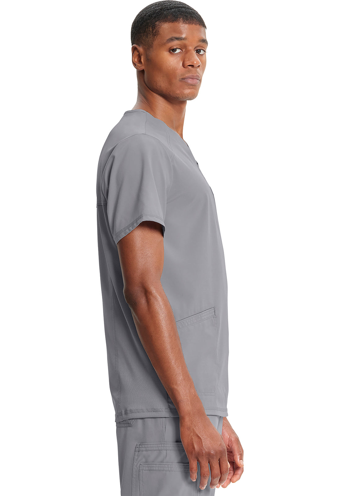 Classics CK900A Men's V-Neck Top Grey Model Image Right Side | Infinity