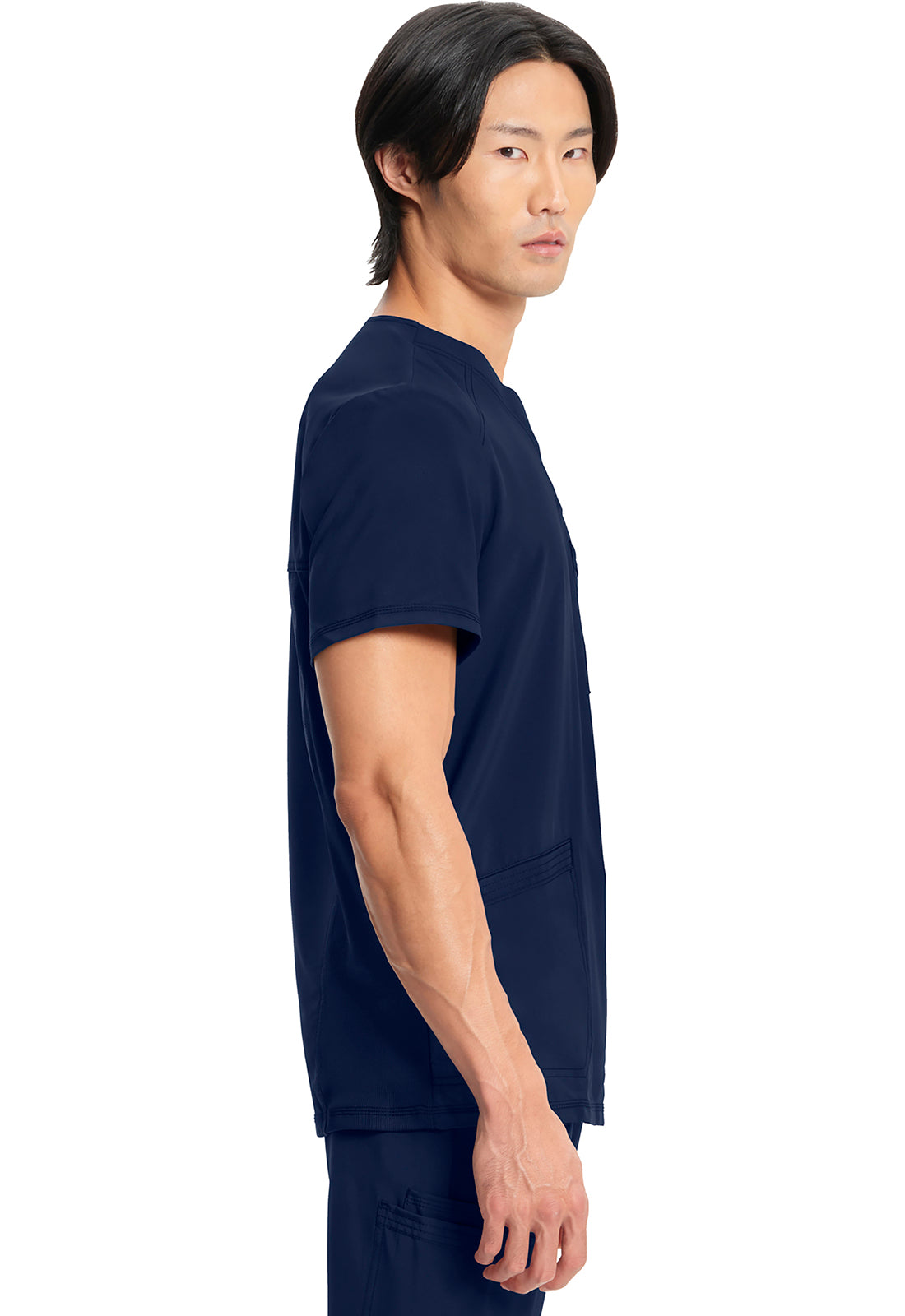 Classics CK900A Men's V-Neck Top Navy Model Image Right Side | Infinity