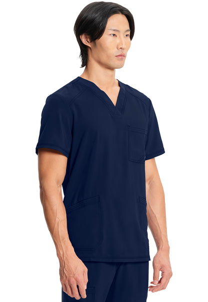 Classics CK900A Men's V-Neck Top Navy Model Image Left Side | Infinity