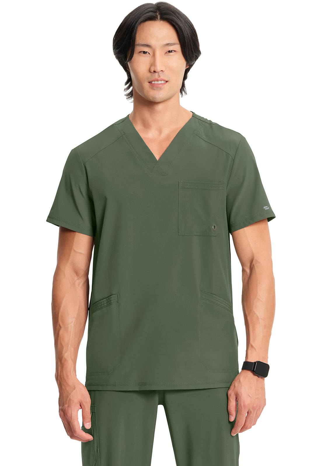 Classics CK900A Men's V-Neck Top Olive Model Image Front | Infinity