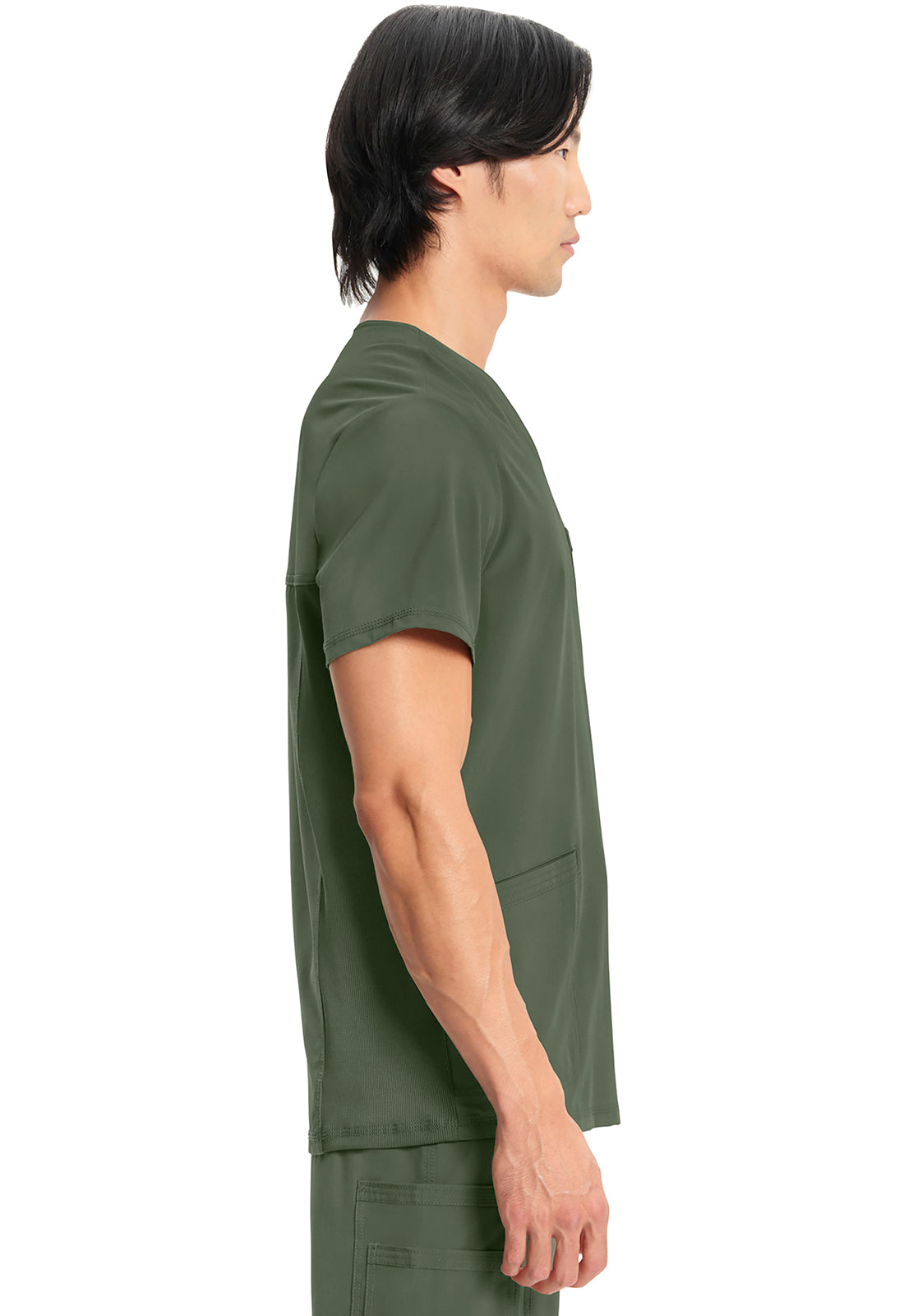 Classics CK900A Men's V-Neck Top Olive Model Image Right Side | Infinity