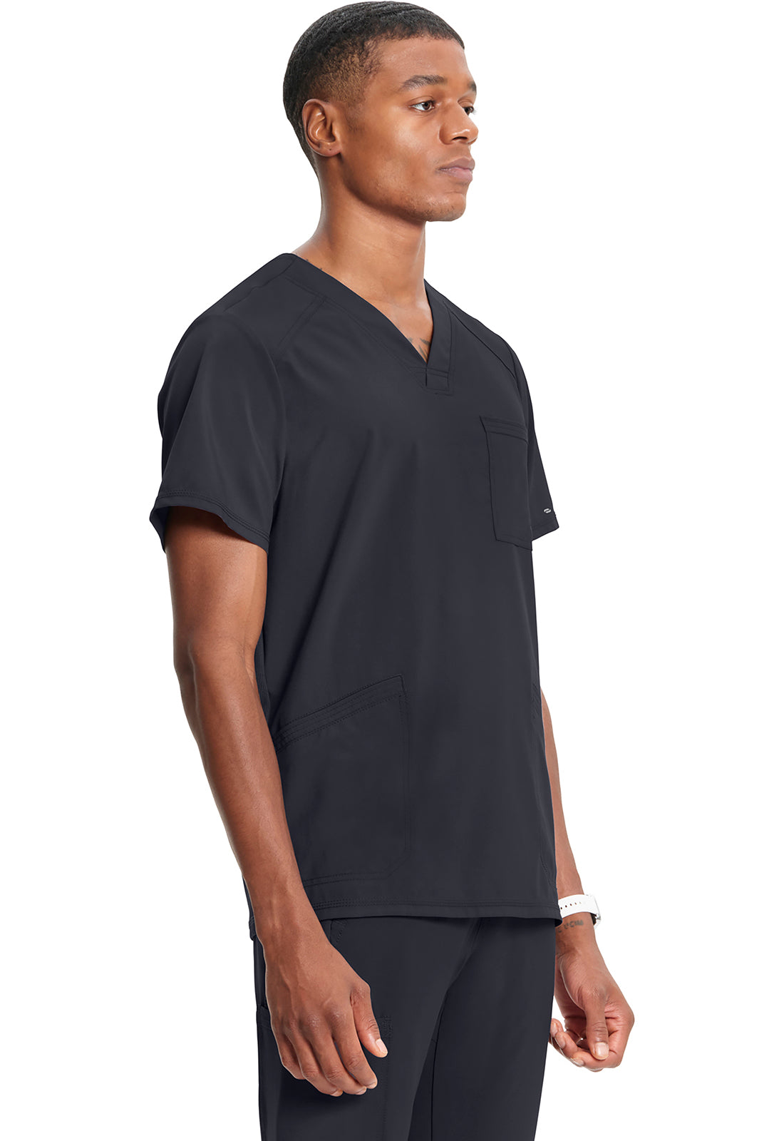 Classics CK900A Men's V-Neck Top Pewter Model Image Left Side | Infinity