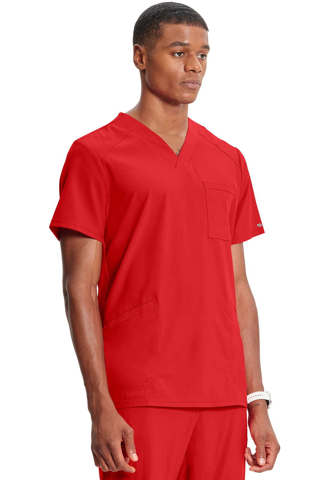 Classics CK900A Men's V-Neck Top Red Model Image Left Side | Infinity