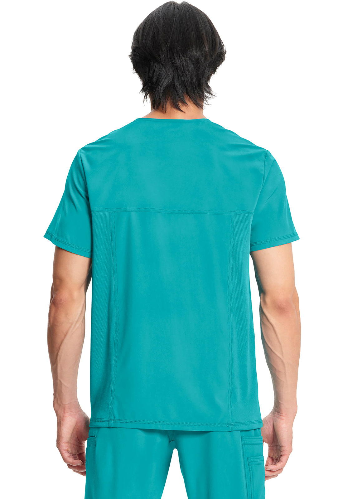 Classics CK900A Men's V-Neck Top Teal Blue Model Image Back | Infinity