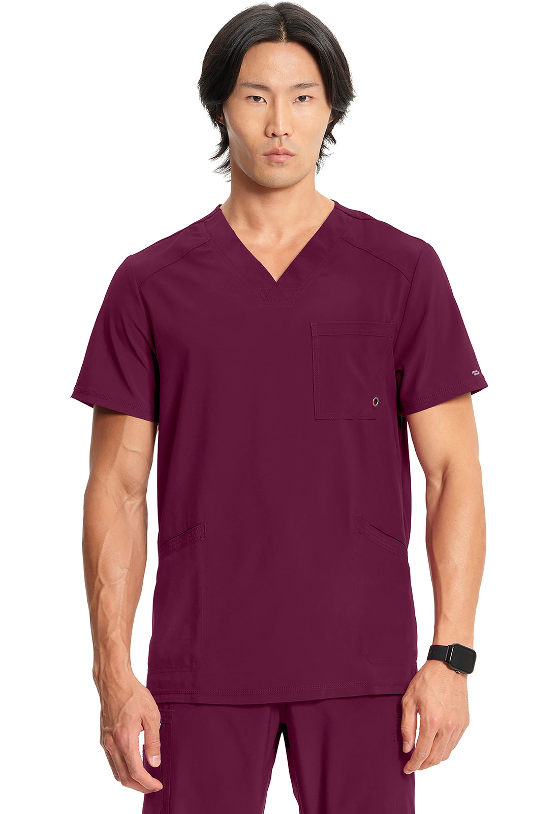 Classics CK900A Men's V-Neck Top Wine Model Image Front | Infinity