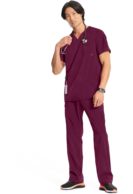 Infinity CK900A Men's V-Neck Scrub Top Wine