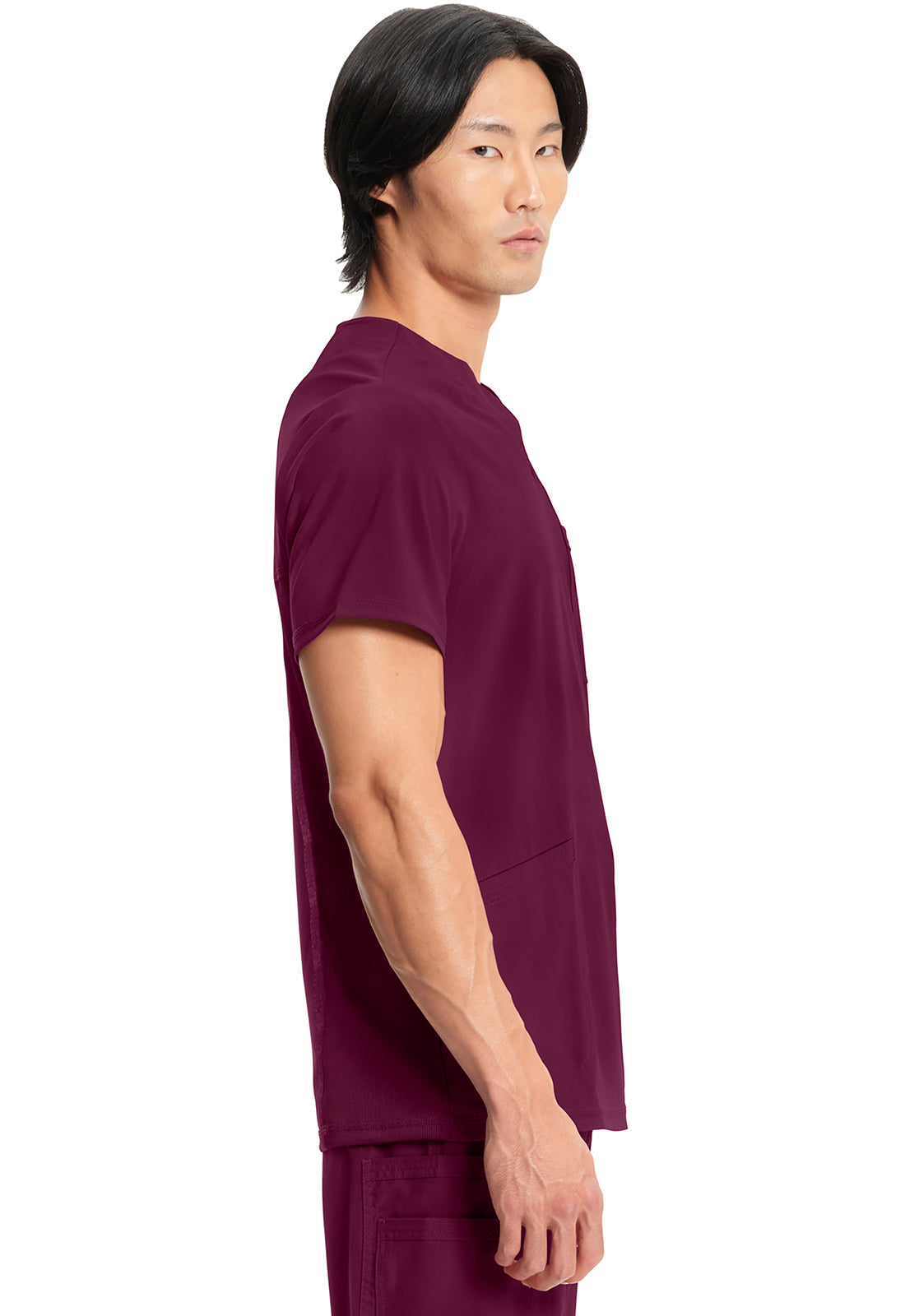 Classics CK900A Men's V-Neck Top Wine Model Image Left Side | Infinity