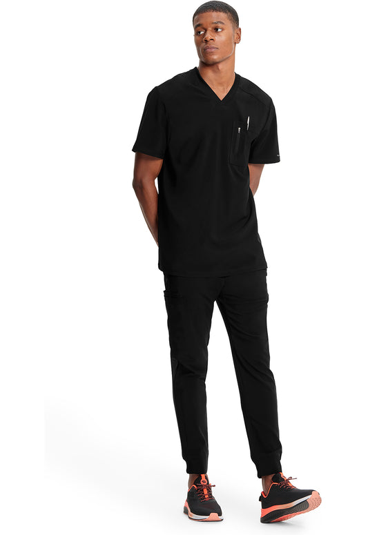 Infinity CK910A Men's Tuckable V-Neck Scrub Top Black