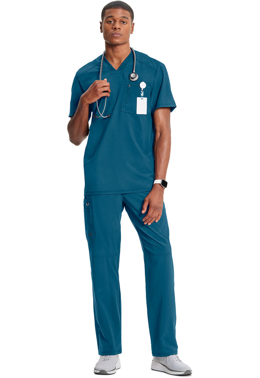 Infinity CK910A Men's Tuckable V-Neck Scrub Top Caribbean Blue