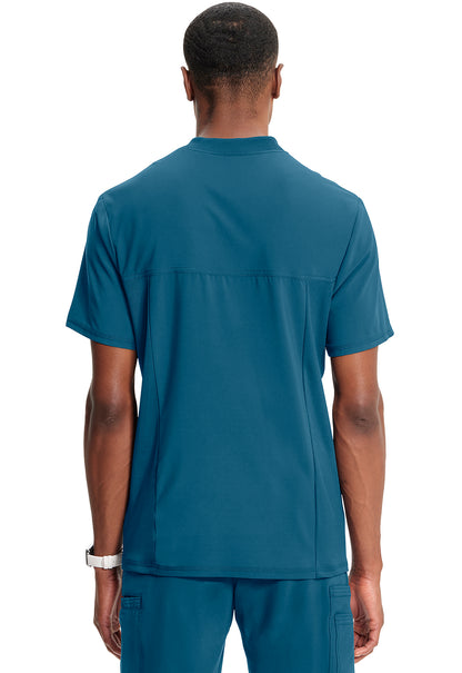 Classics CK910A Men's Tuckable V-Neck Top Caribbean Blue Model Image Back | Infinity