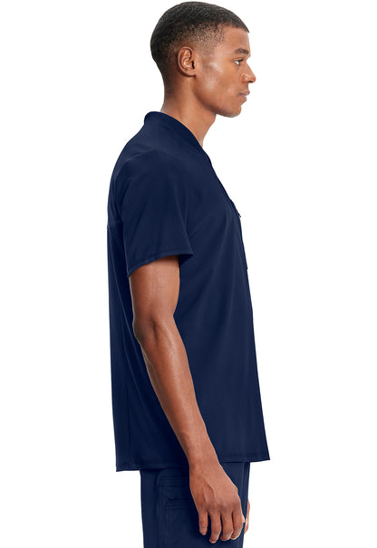 Classics CK910A Men's Tuckable V-Neck Top Navy Model Image Right Side | Infinity