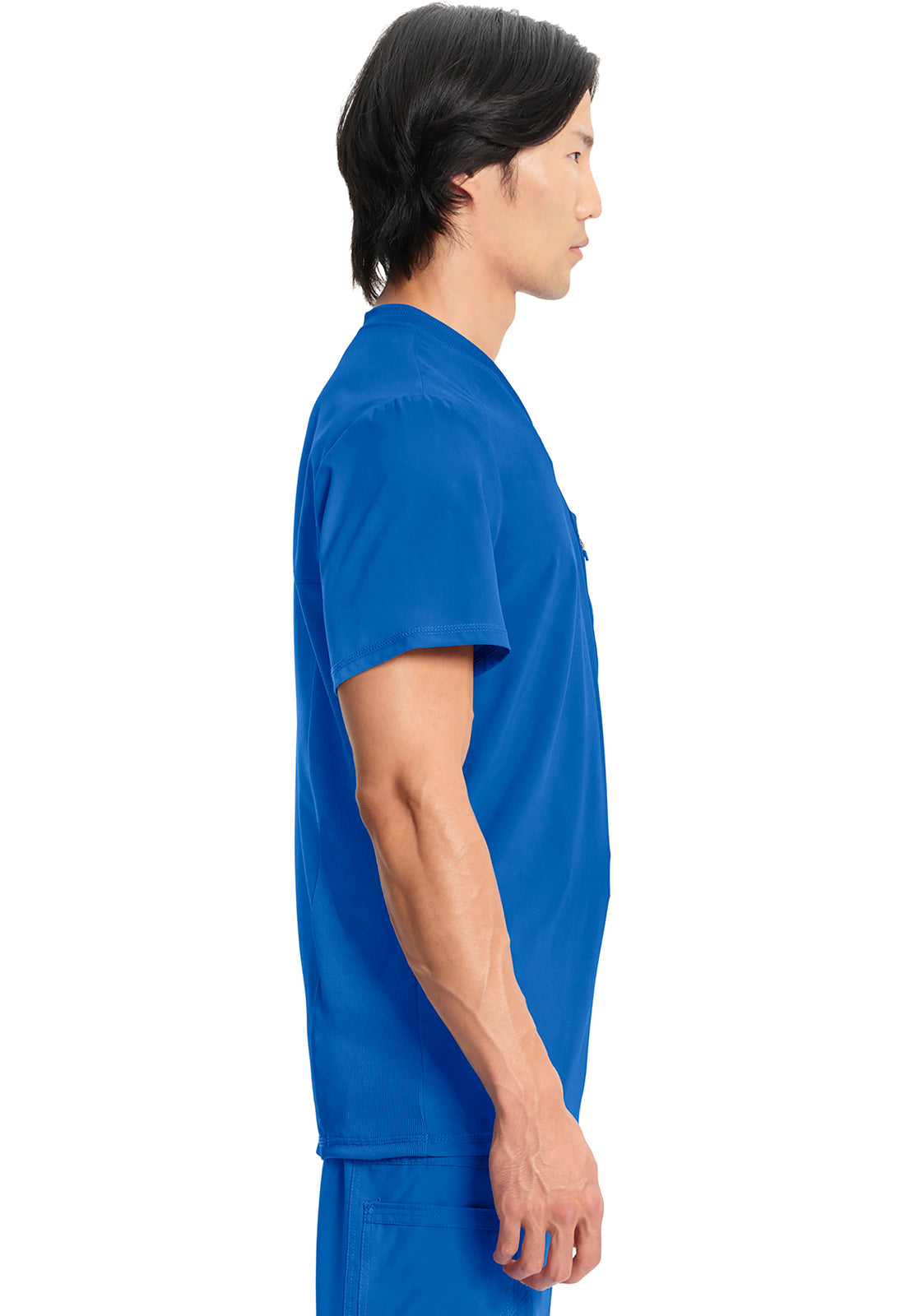 Classics CK910A Men's Tuckable V-Neck Top Royal Model Image Right Side | Infinity