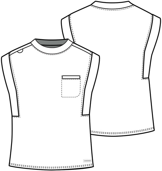 Achieve CK936 Women's 1-Pocket Crew Neck Top Tropical Hibiscus