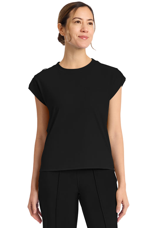 Achieve CK936 Women's 1 Pocket Crew Neck Top Black Image 1