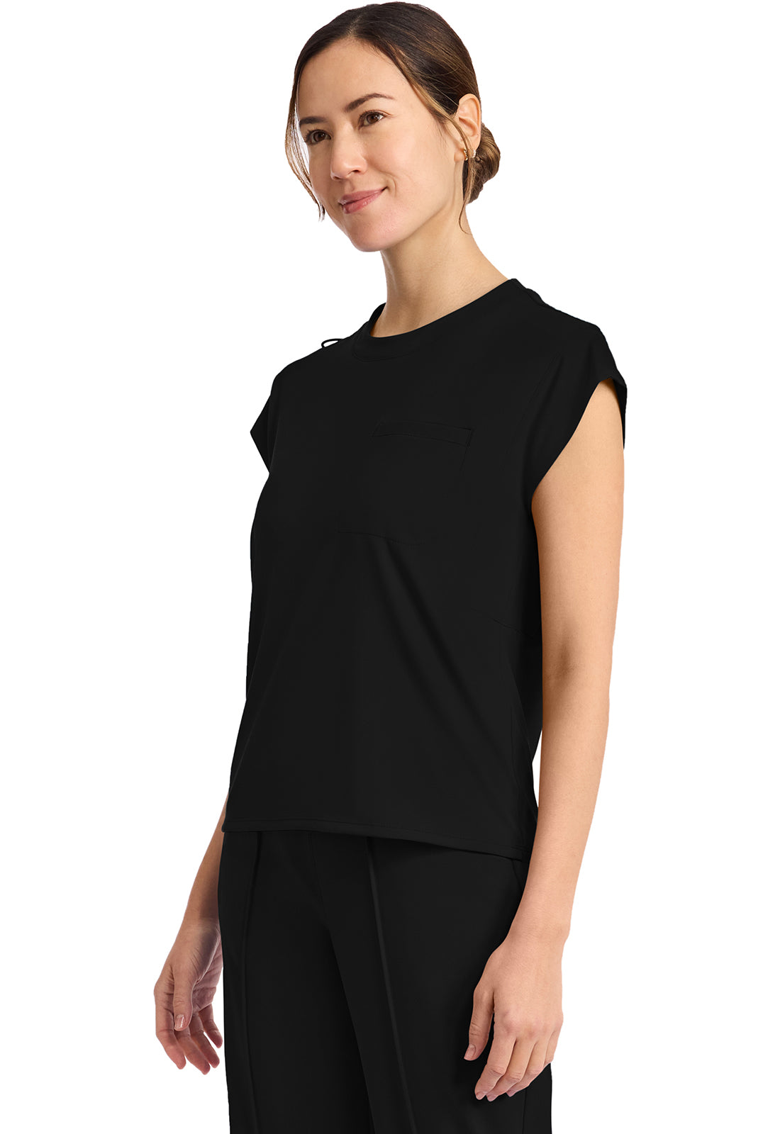 Achieve CK936 Women's 1 Pocket Crew Neck Top Black Image 3