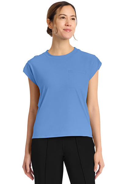 Achieve CK936 Women's 1 Pocket Crew Neck Top Ciel Image 1