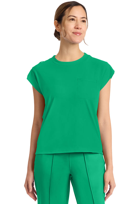 Achieve CK936 Women's 1-Pocket Crew Neck Top Green Apple