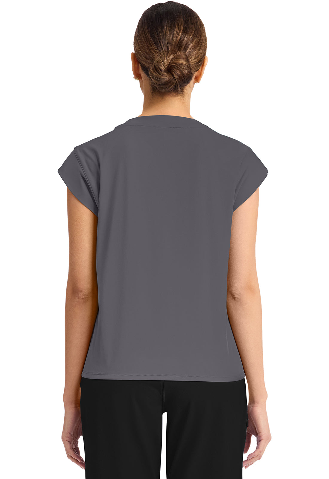 Achieve CK936 Women's 1 Pocket Crew Neck Top Pewter Image 4