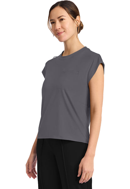 Achieve CK936 Women's 1 Pocket Crew Neck Top Pewter Image 3