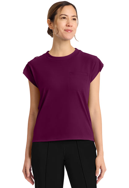 Achieve CK936 Women's 1 Pocket Crew Neck Top Wild Mulberry Image 1