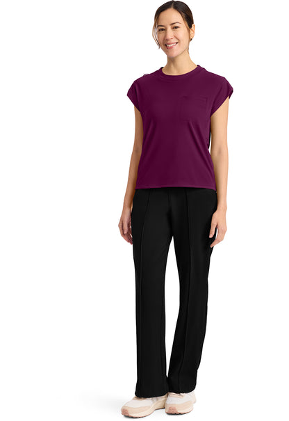 Achieve CK936 Women's 1 Pocket Crew Neck Top Wild Mulberry Image 2