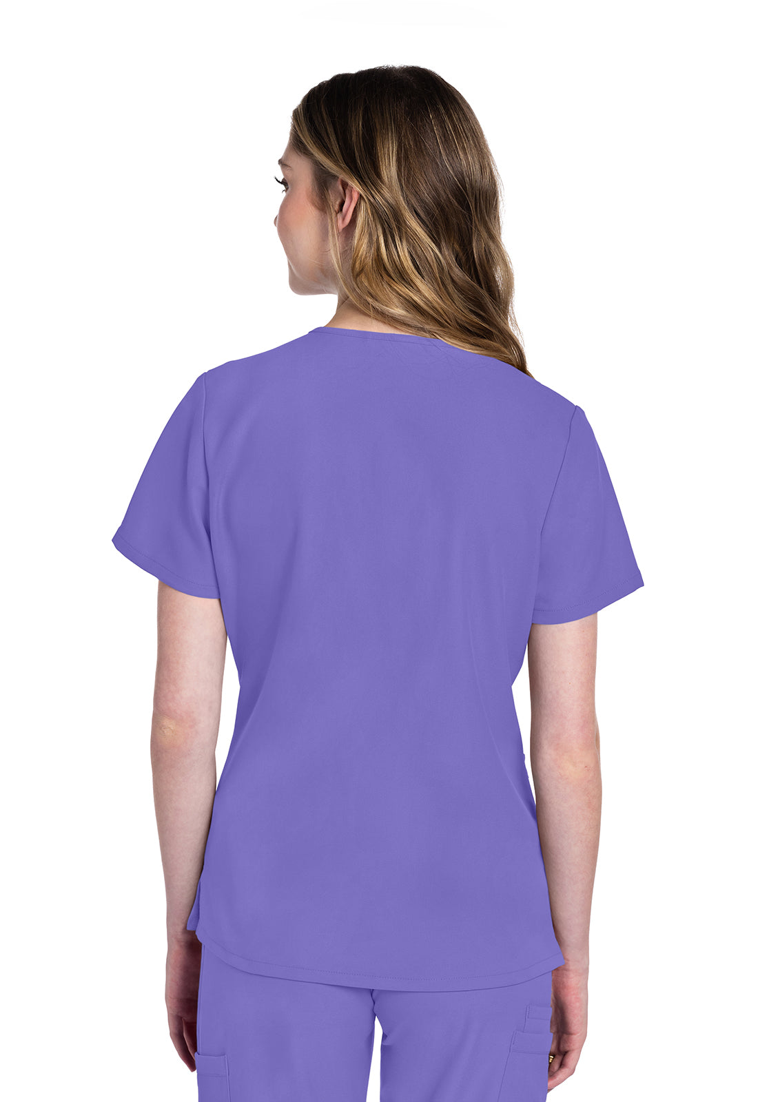 Originals Ultra CK953A V-Neck Top Electric Lavender Model Image Back | Cherokee