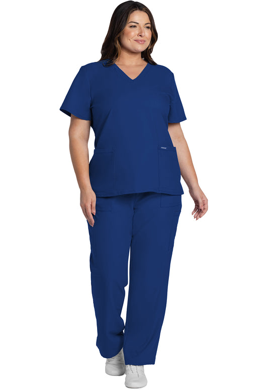 Workwear Originals Ultra CK953A Women's V-Neck Scrub Top Galaxy Blue
