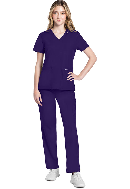 Workwear Originals Ultra CK953A Women's V-Neck Scrub Top Grape