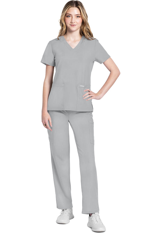 Workwear Originals Ultra CK953A Women's V-Neck Scrub Top Grey