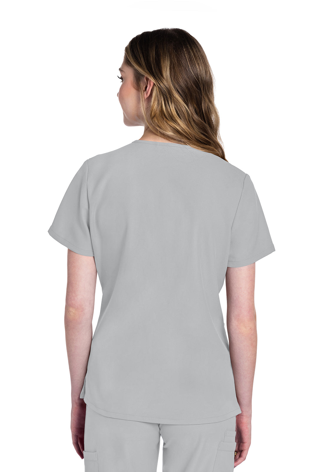 Originals Ultra CK953A V-Neck Top Grey Model Image Back | Cherokee