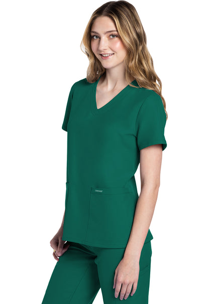 Originals Ultra CK953A V-Neck Top Hunter Green Model Image Right Side | Cherokee