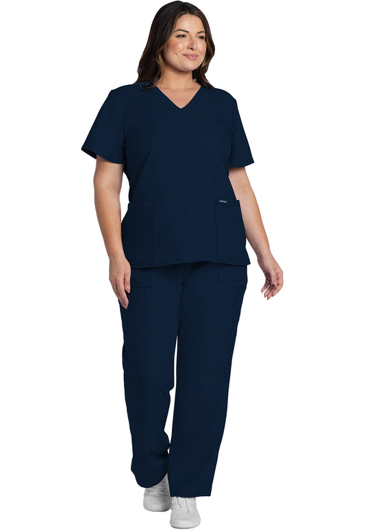 Workwear Originals Ultra CK953A Women's V-Neck Scrub Top Navy