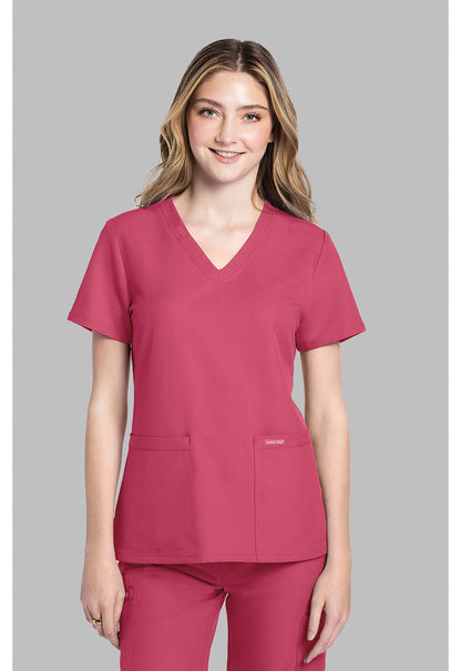 Workwear Originals Ultra CK953A Women's V-Neck Scrub Top Rapture Rose